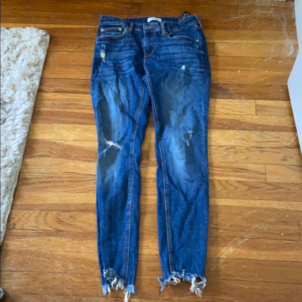 Zara skinny jeans with frayed hem